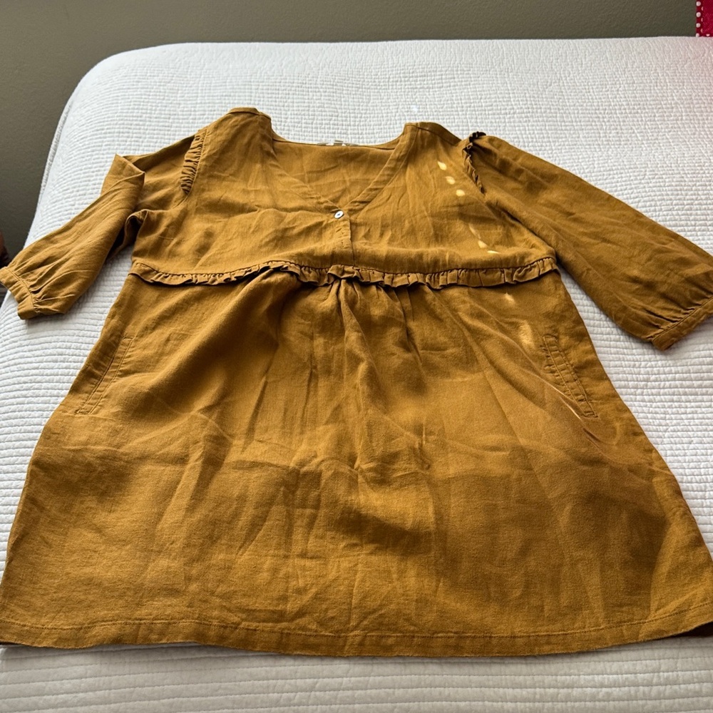 Garnet Hill Mustard Midi Dress
